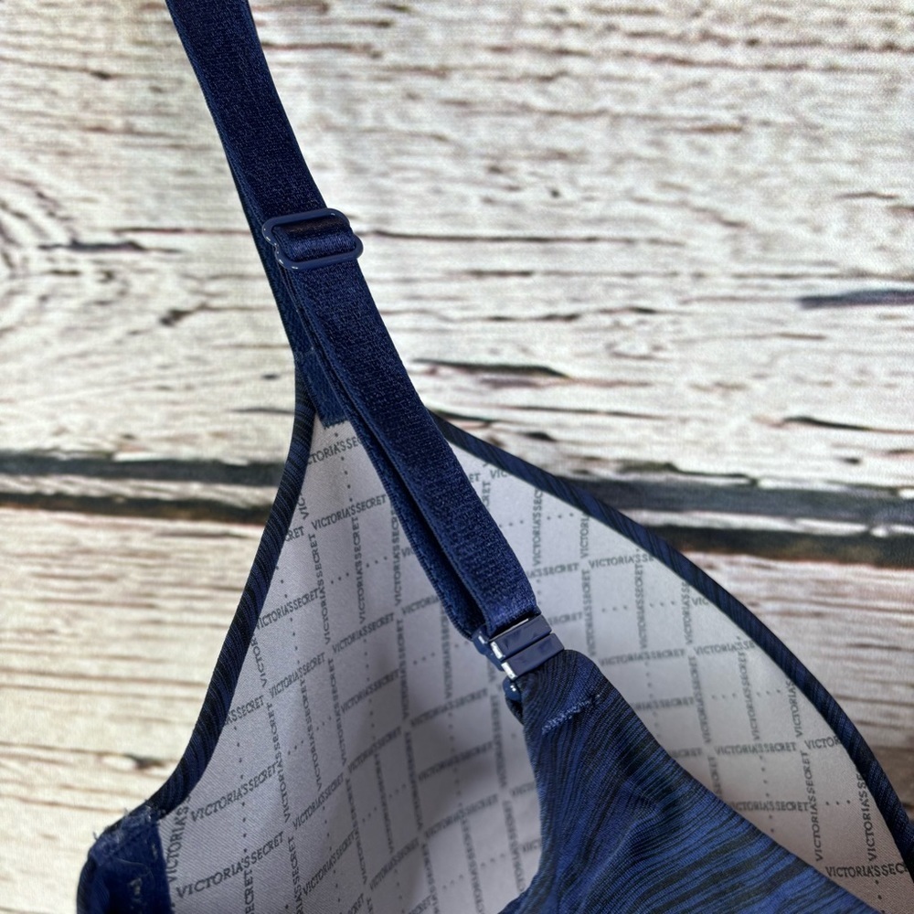 Victoria’s Secret Uplift Semi Demi Bra Size 34DDD Dark Blue Heather Underwire - Picture 7 of 13
